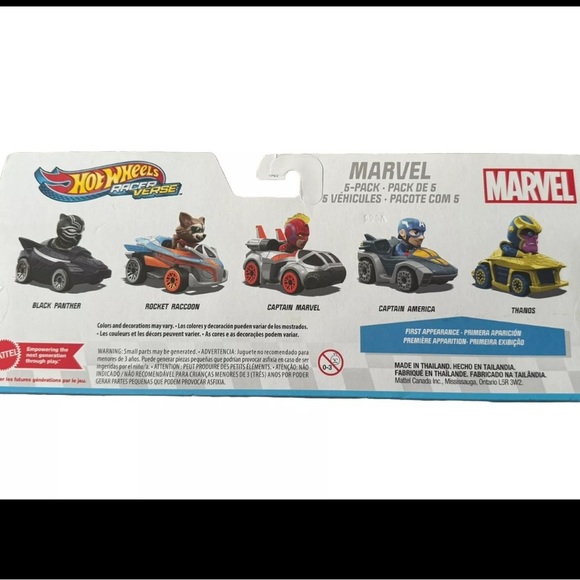 NIB Hot Wheels 2023 Marvel RACER VERSE Set‎ - Captain America, Panther toy cars - Picture 2 of 3